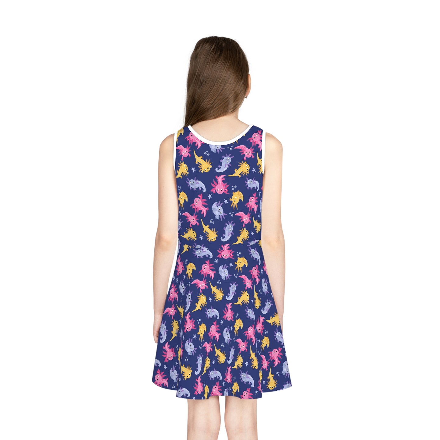 Axolotl Lagoon Girls' Sleeveless Sundress