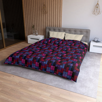 Velvet Mosaic Print Duvet Bedding Set