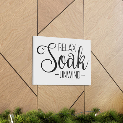 Relax Soak Unwind Canvas Horizontal Wraps w/o Frame