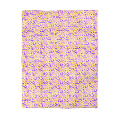 Peach Sorbet Camo Microfiber Duvet Cover