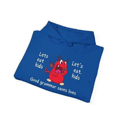 Let's Eat Kids Grammar Saves Lives Heavy Blend™ Hooded Sweatshirt