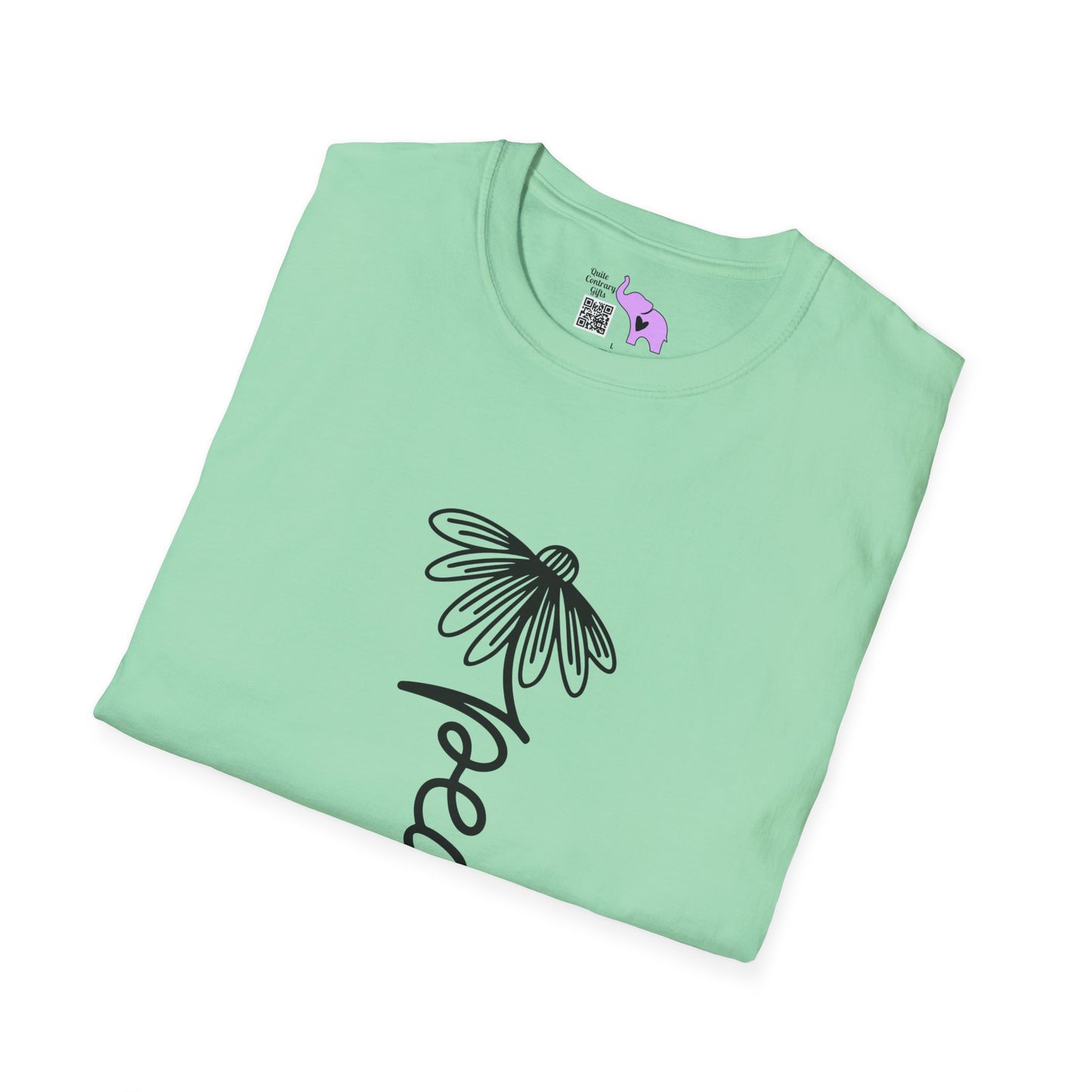 Peace (Vertical, Floral) Adult T-shirt