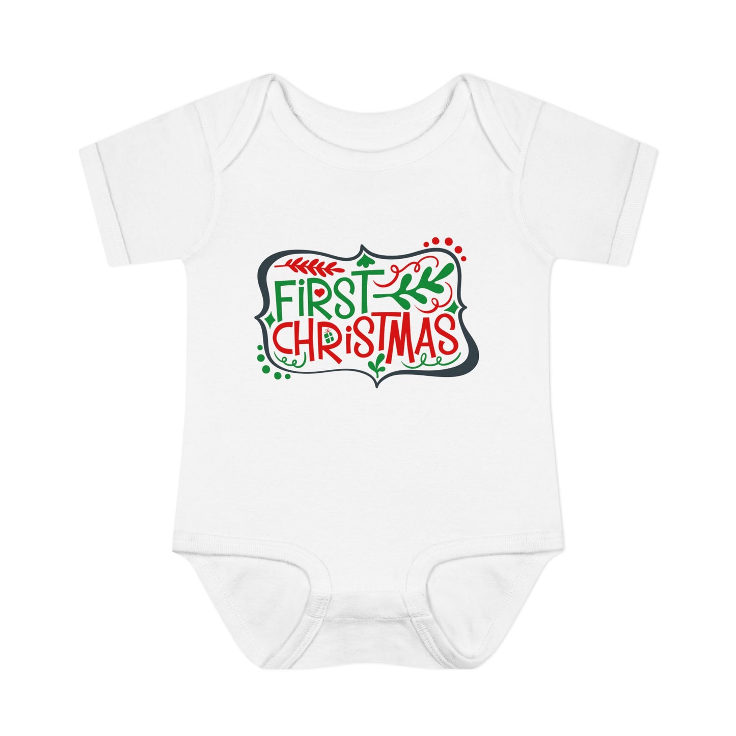 My First Christmas Infant Baby Rib Bodysuit