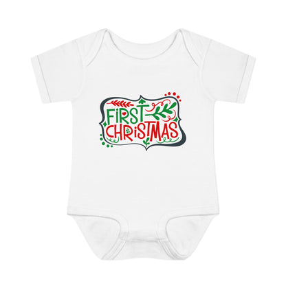 My First Christmas Infant Baby Rib Bodysuit