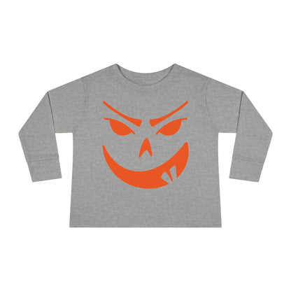 Goofy Grin Jack-O-Lantern Toddler Long Sleeve Tee