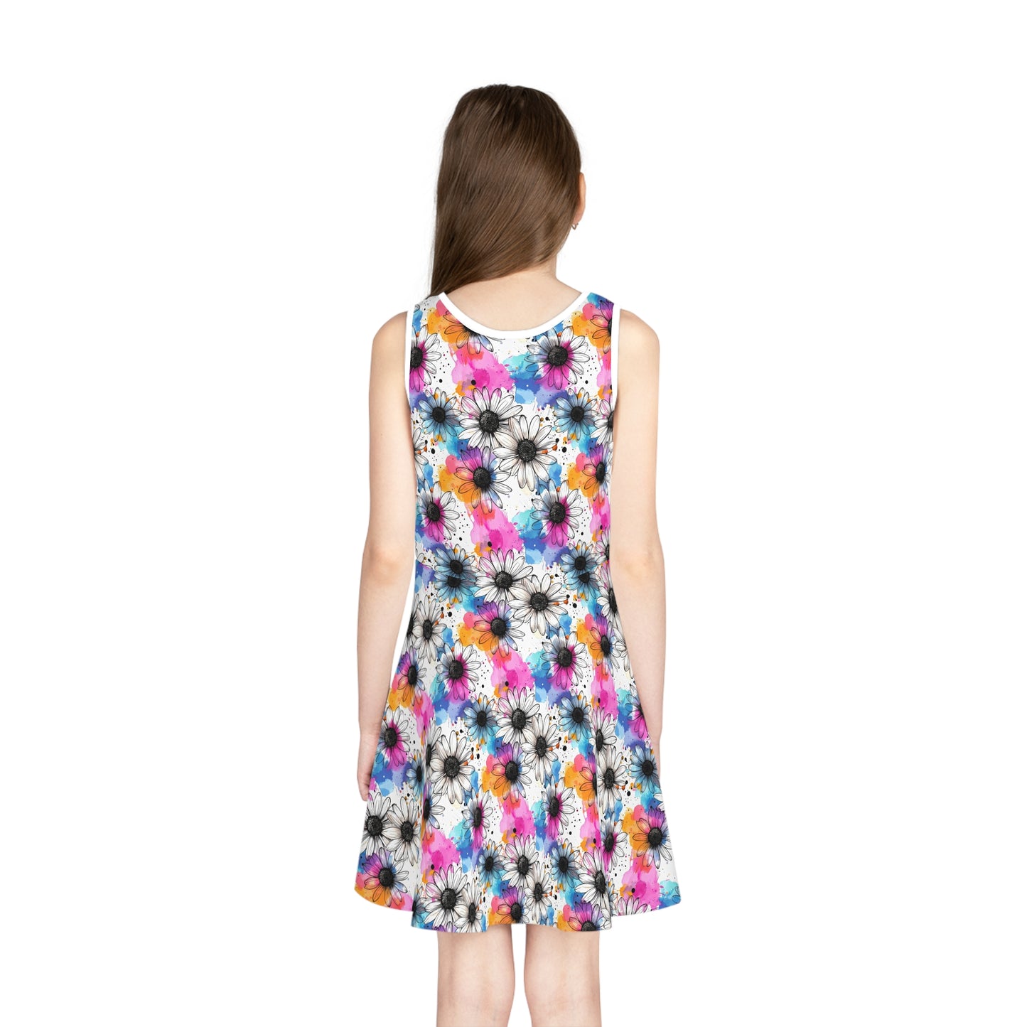 ""Watercolor Daisy Dream Girls Sundress