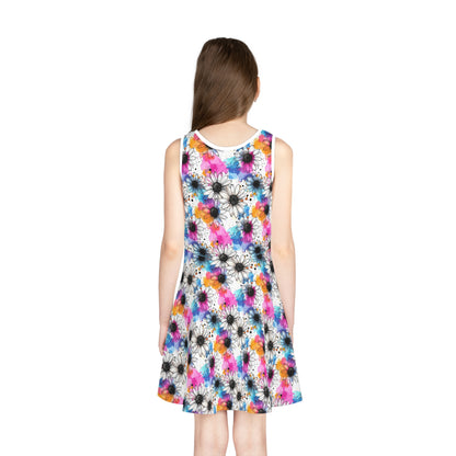 ""Watercolor Daisy Dream Girls Sundress