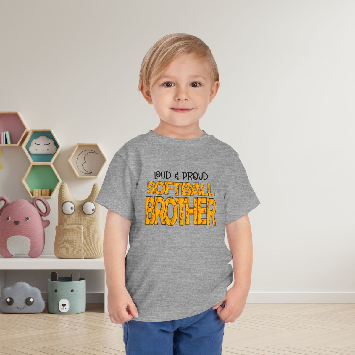 ""Loud & Proud Softball Brother Toddler Tee