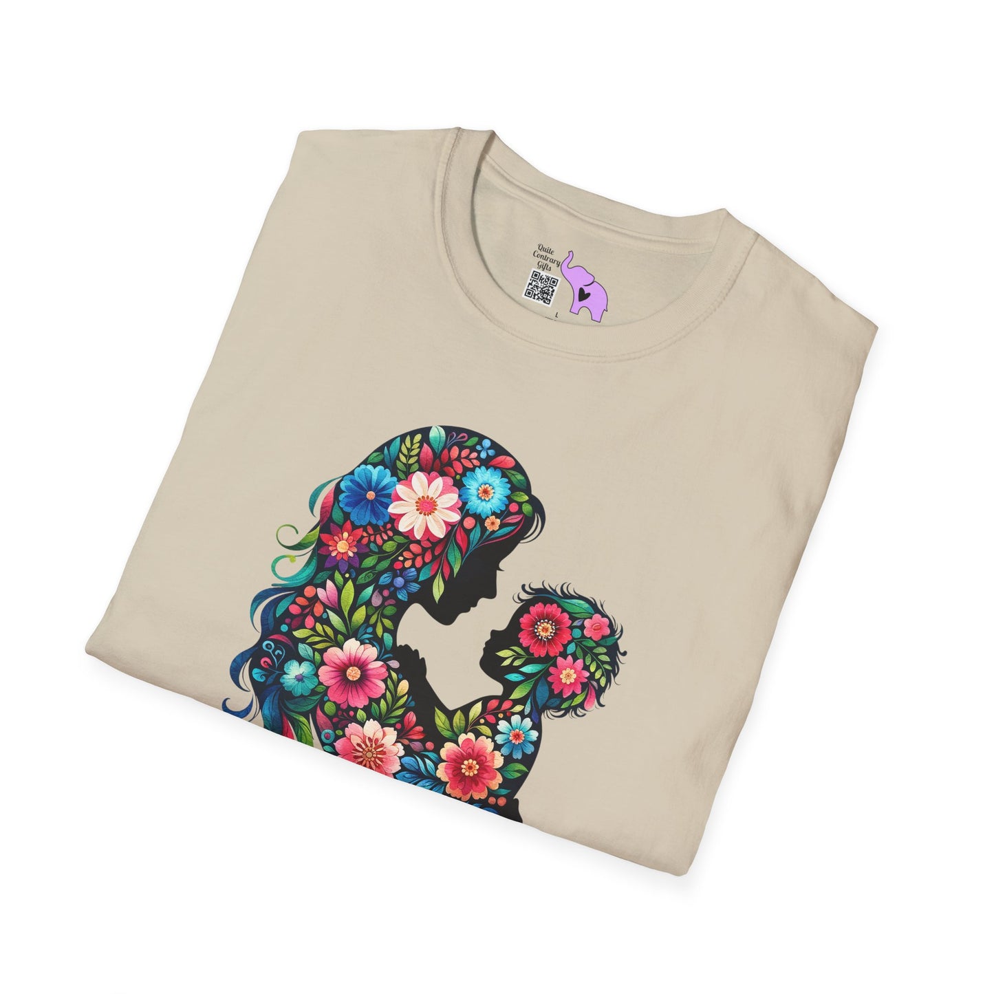 Flowery Mother & Child Adult T-shirt