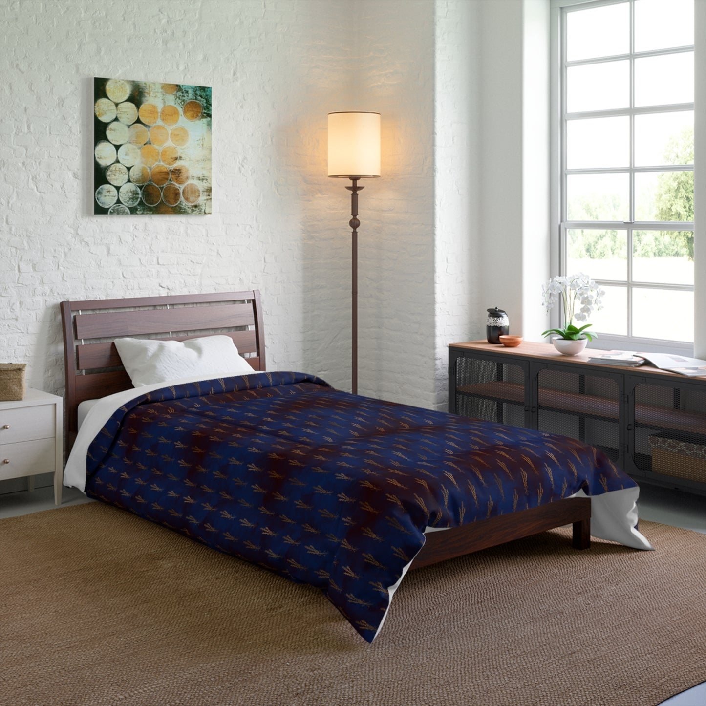 Midnight Sage Bloom Comforter