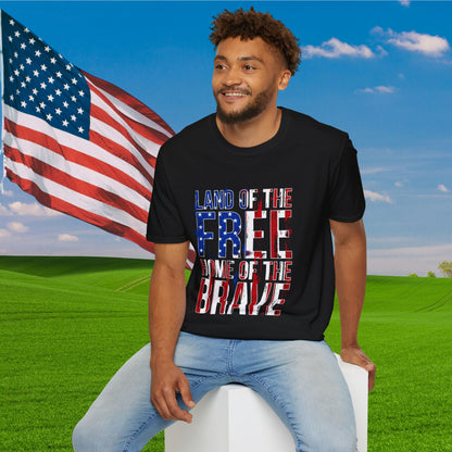 Land of the Free Home of the Brave Adult T-Shirt