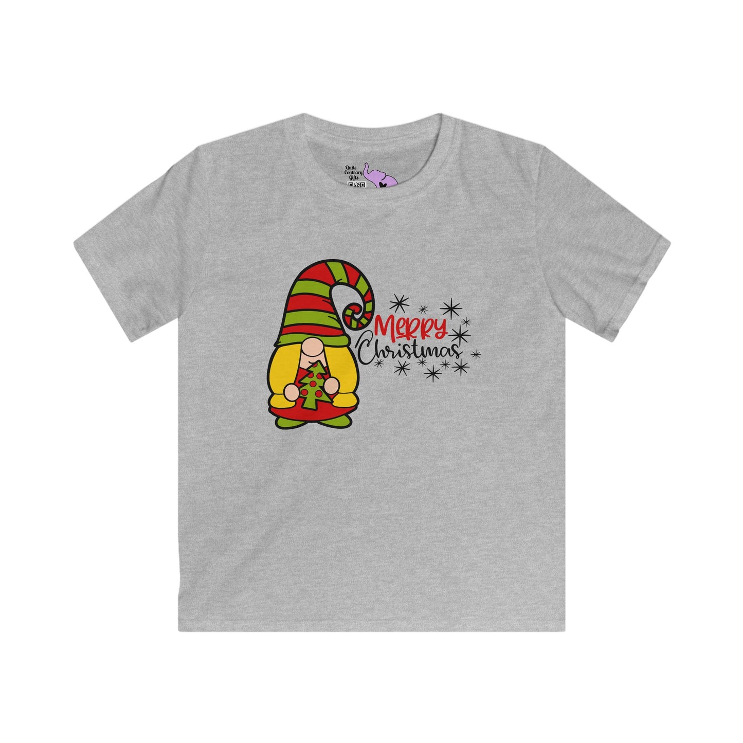 Merry Christmas Girl Gnome Youth Softstyle Tee