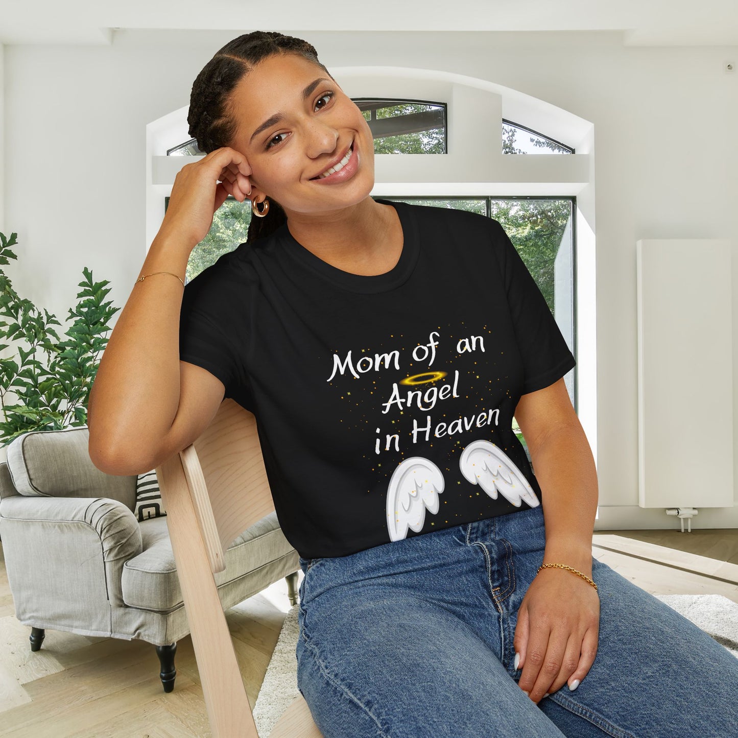 Mom of an Angel in Heaven Adult T-shirt