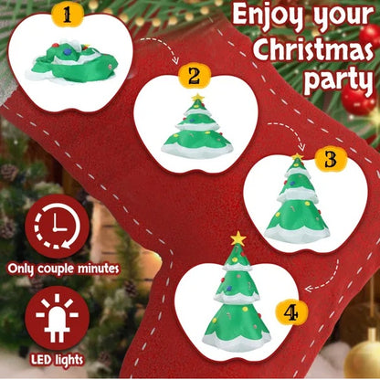 Festive 6.9ft Christmas Tree with Ornaments LED Inflatable
