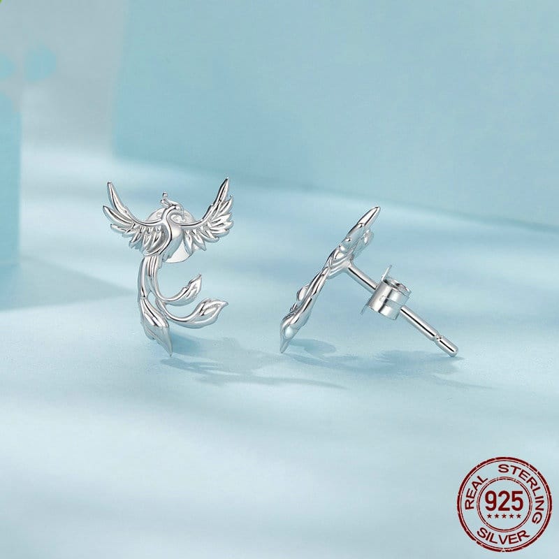 Phoenix Silver Stud Earrings
