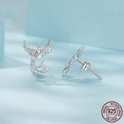 Phoenix Silver Stud Earrings