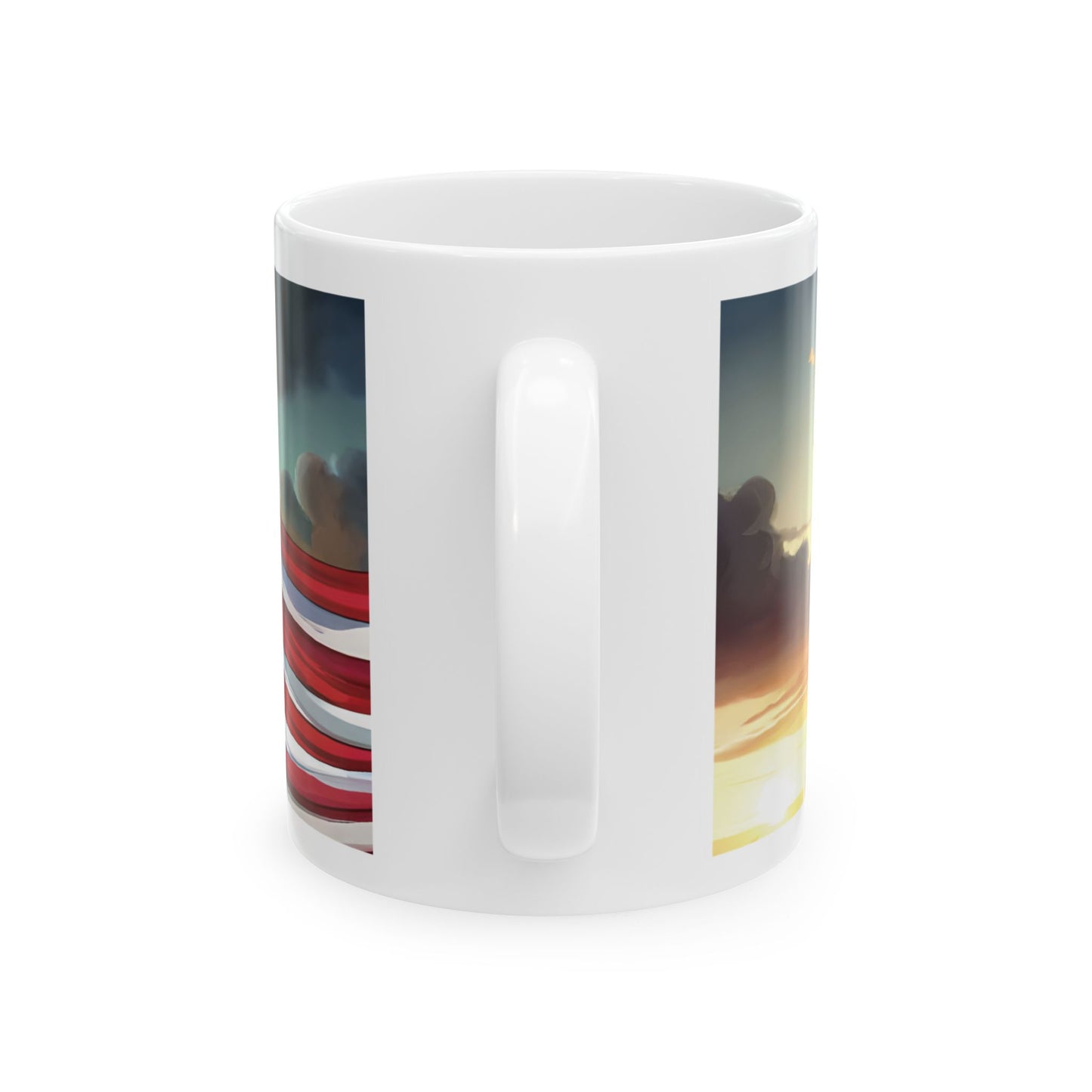 Stars, Stripes, & Moos Ceramic Mug, (11oz, 15oz)