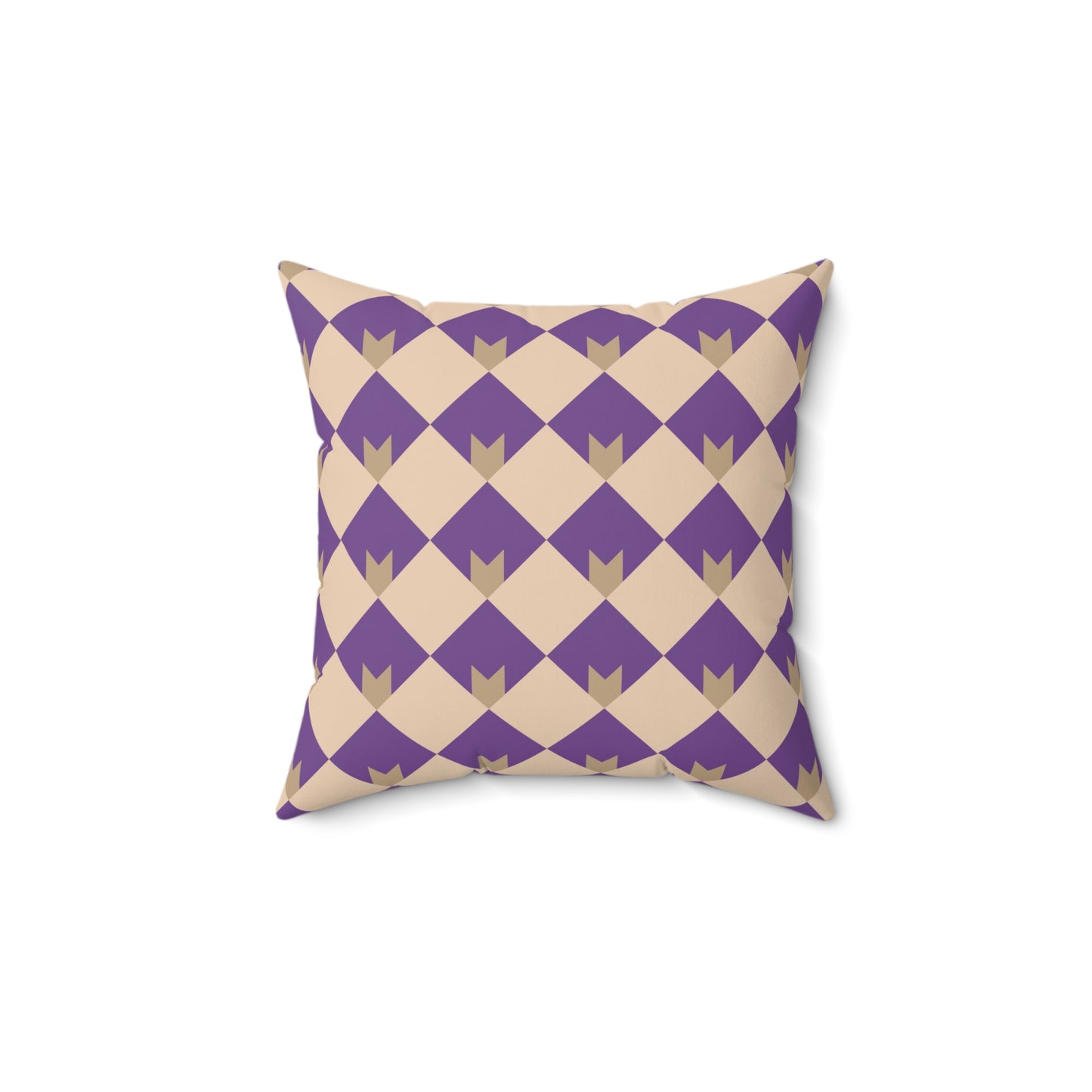Diamond Bloom-Amethyst & Cream Throw Pillow