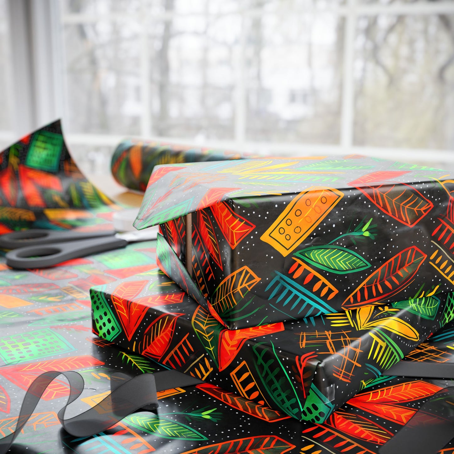 Kujichagulia Waves Kwanzaa Wrapping Paper