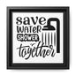 Save Water Shower Together Canvas Bathroom Art