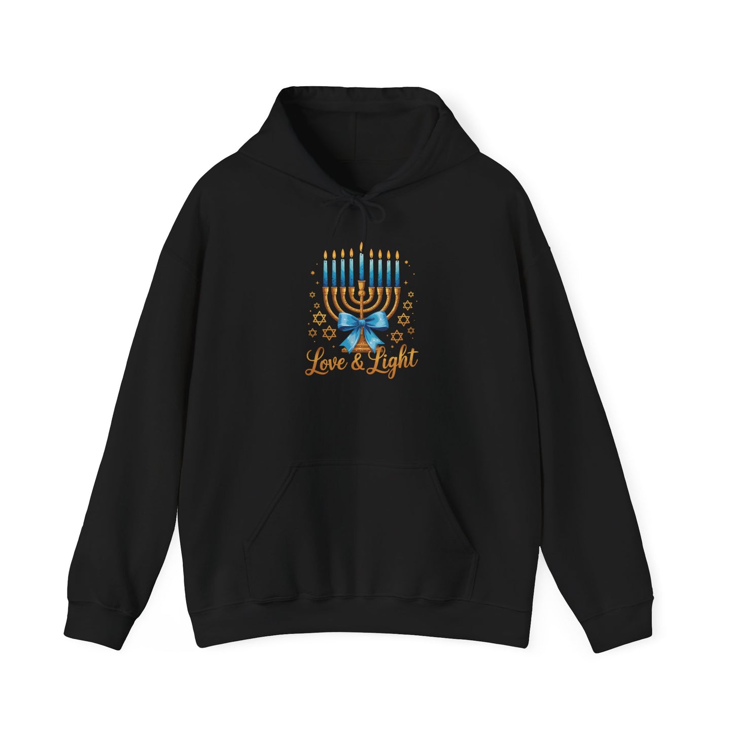Love & Light Menorah Adult Heavy Blend™ Hooded Sweatshirt