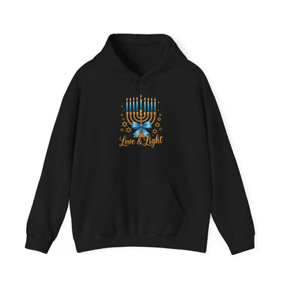 Love & Light Menorah Adult Heavy Blend™ Hooded Sweatshirt