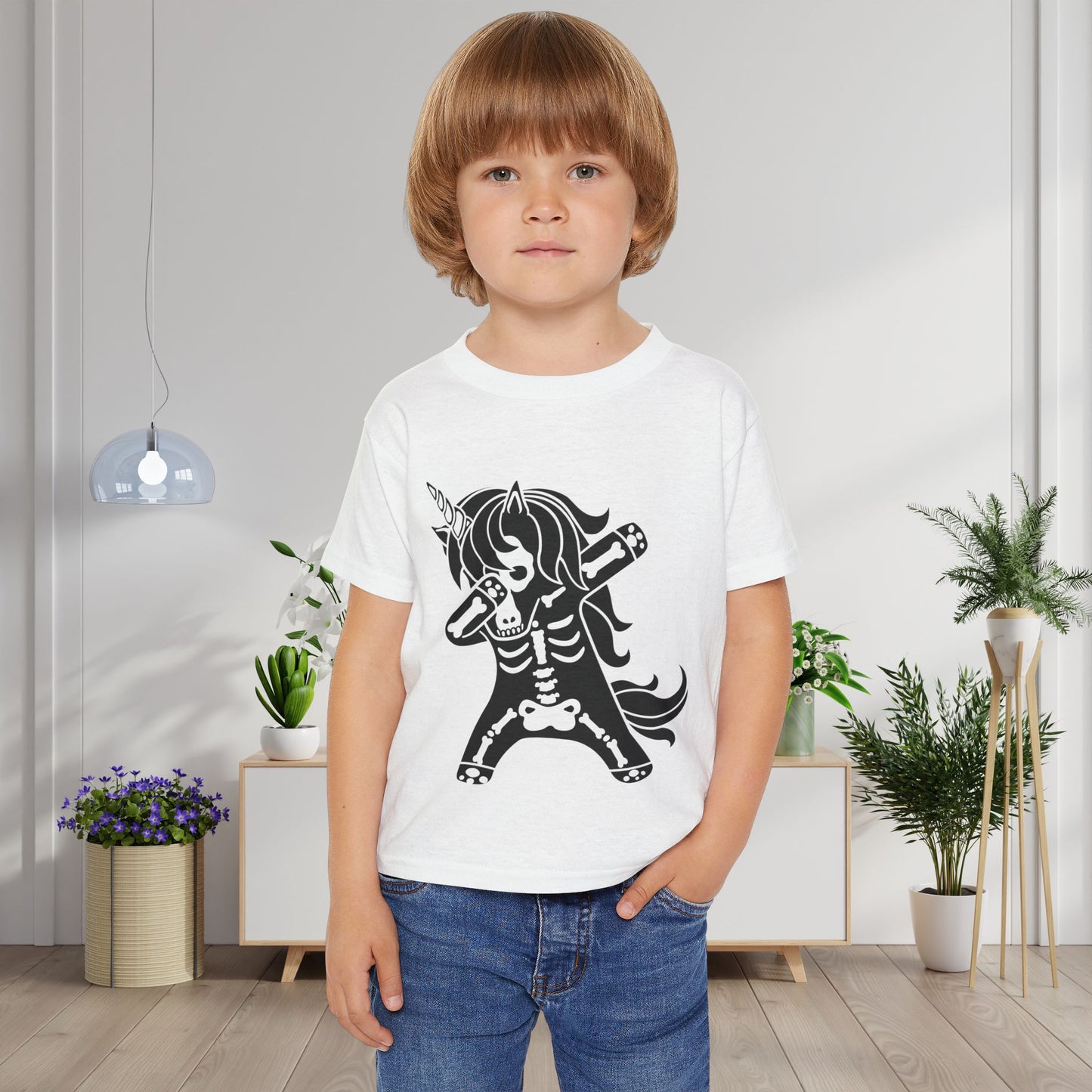 Dabbing Unicorn Skeleton Heavy Cotton™ Toddler T-shirt