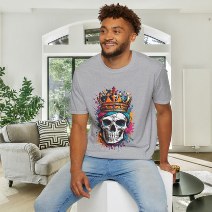 Colorful Crowned Skull Adult T-shirt