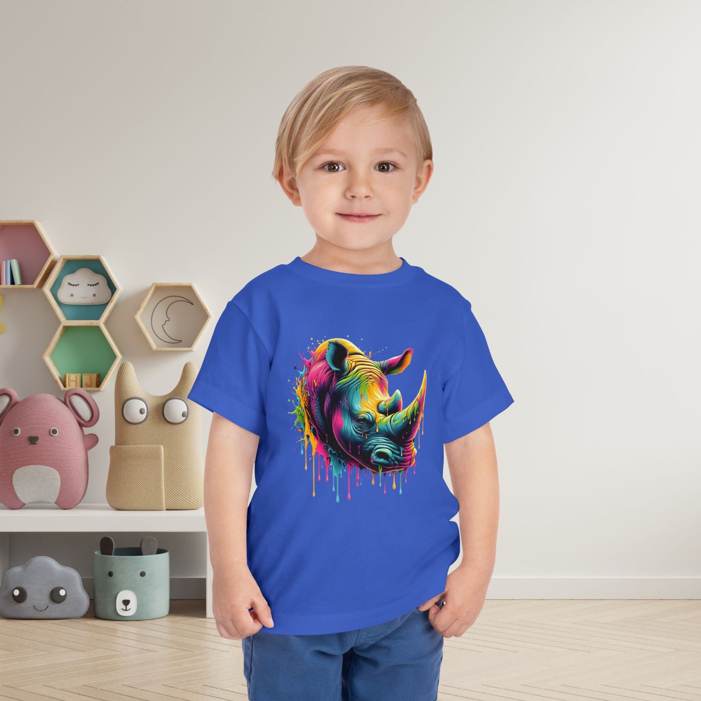 Colorful Rhino Toddler Tee