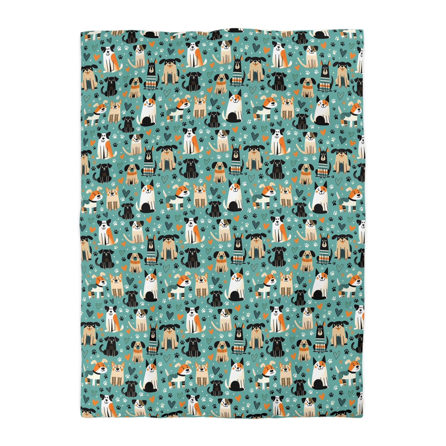 Happy Hounds Microfiber Duvet Cover