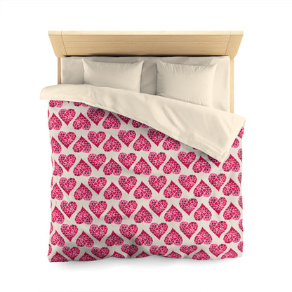 Simple Hearts Microfiber Duvet Cover