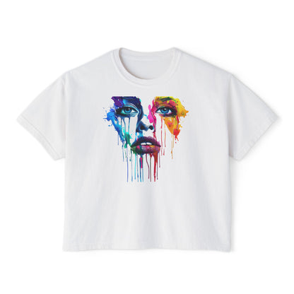 Colorful Face Women's Boxy Tee