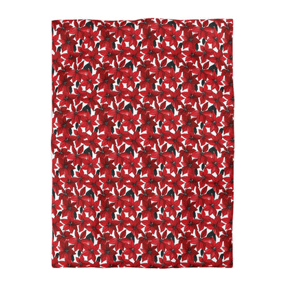 Inked Poinsettias Microfiber Duvet Cover
