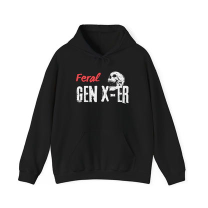 Feral Gen-Xer Skull Heavy Blend™ Hooded Sweatshirt