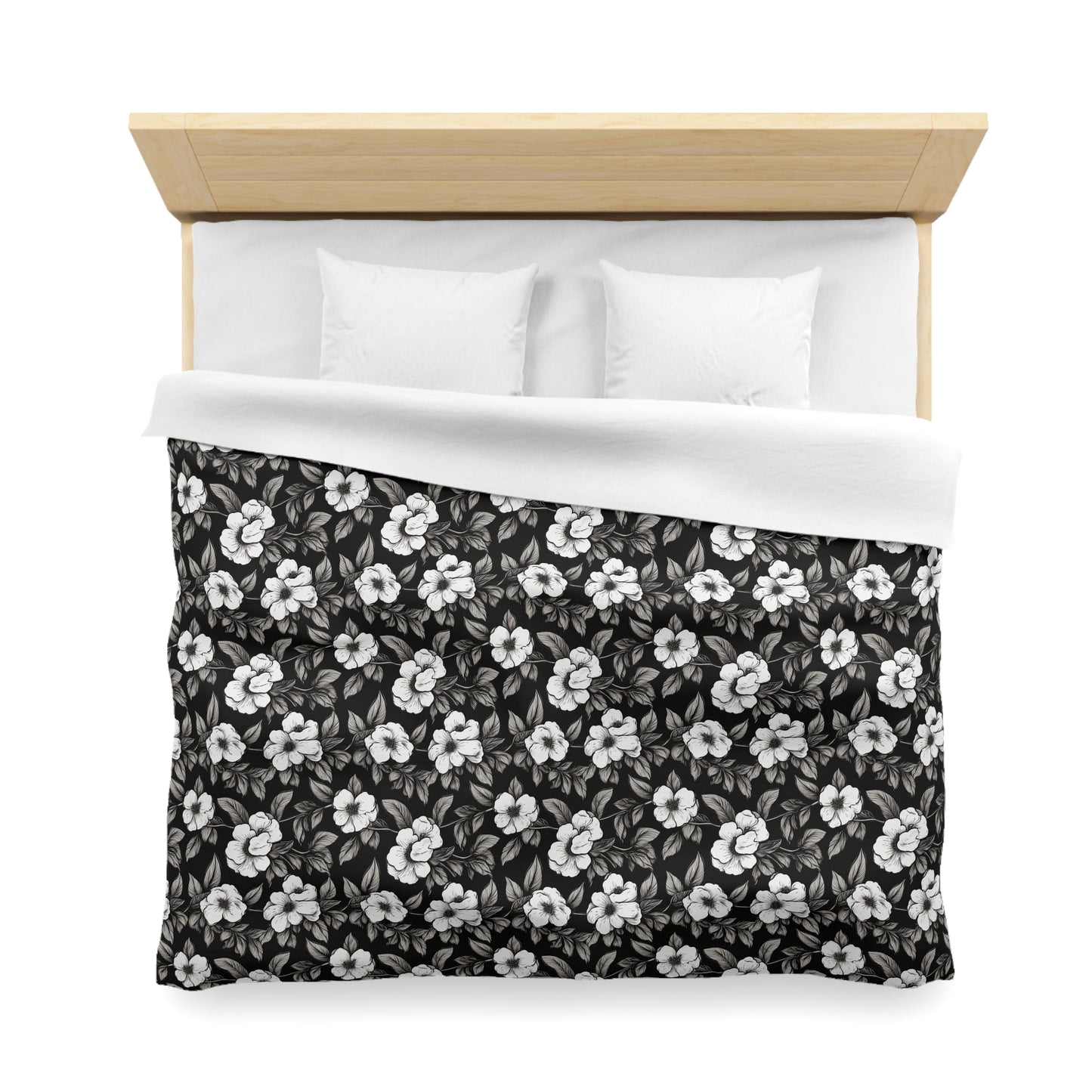 Black & White Daisies Duvet Bedding Set