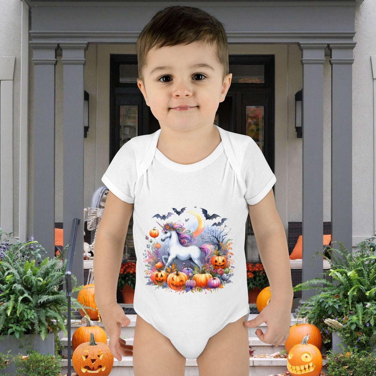 Halloween Unicorn Infant Baby Rib Bodysuit