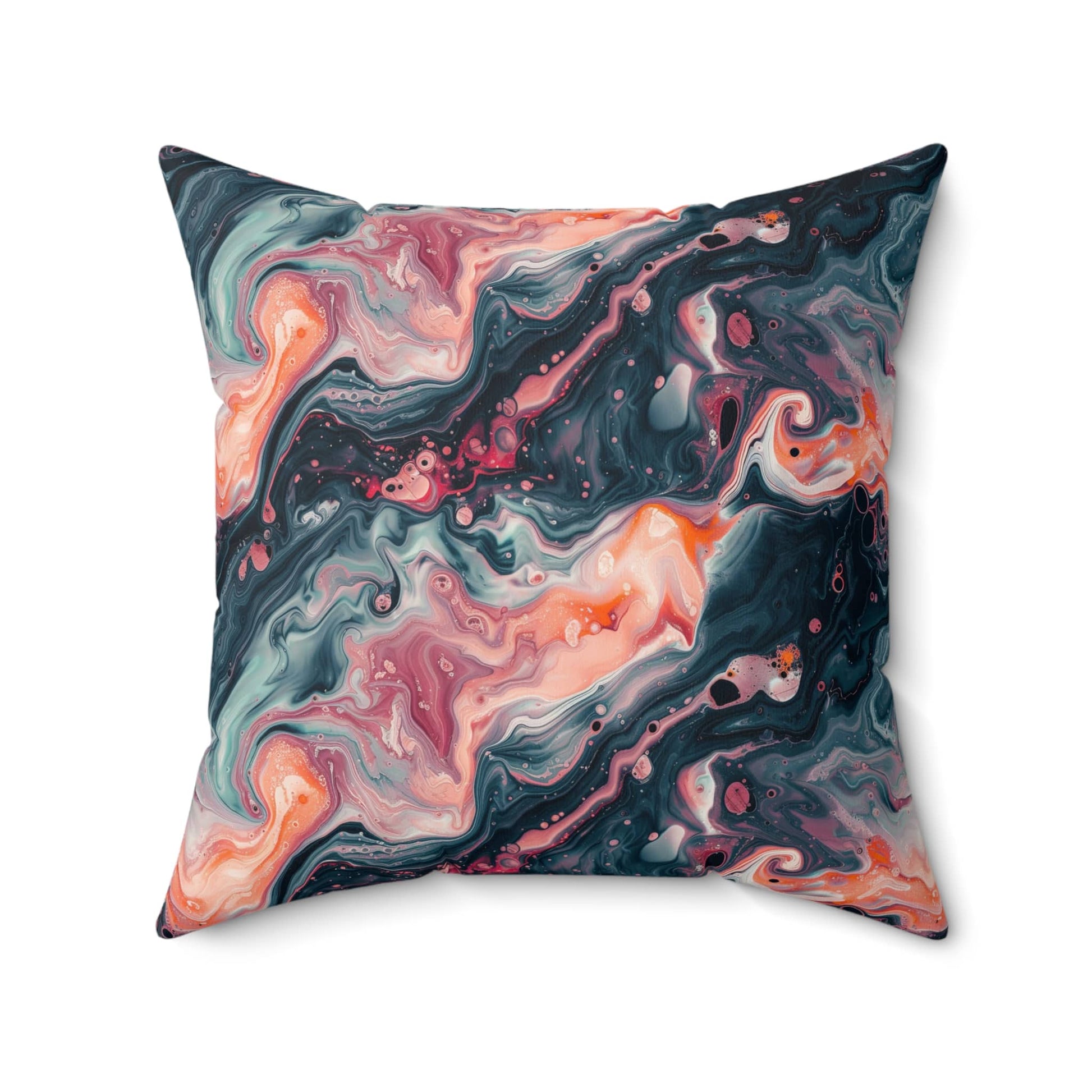 Pink Venom Marble Throw Pillow