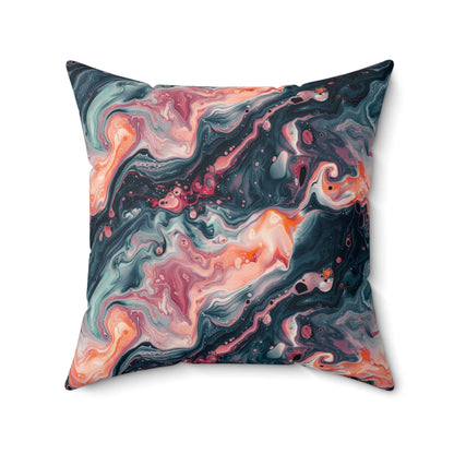 Pink Venom Marble Throw Pillow