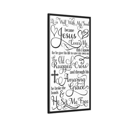 Hymnal Poem Framed Canvas Bathroom Art