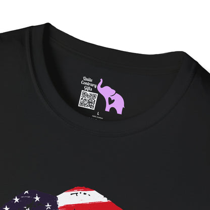 American Flag Lips Adult T-shirt