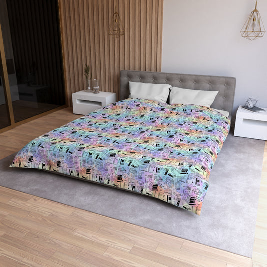 Colorful Chapters Microfiber Duvet Cover