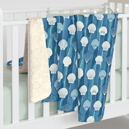 Oceanline Shells Sherpa Fleece Blanket