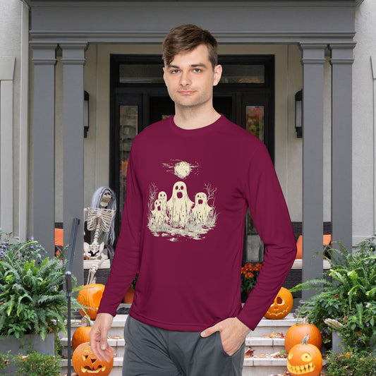 Creepy Ghost Trio Adult Long Sleeve Tee