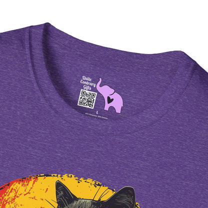 Black Cat Over Full Moon Adult T-shirt