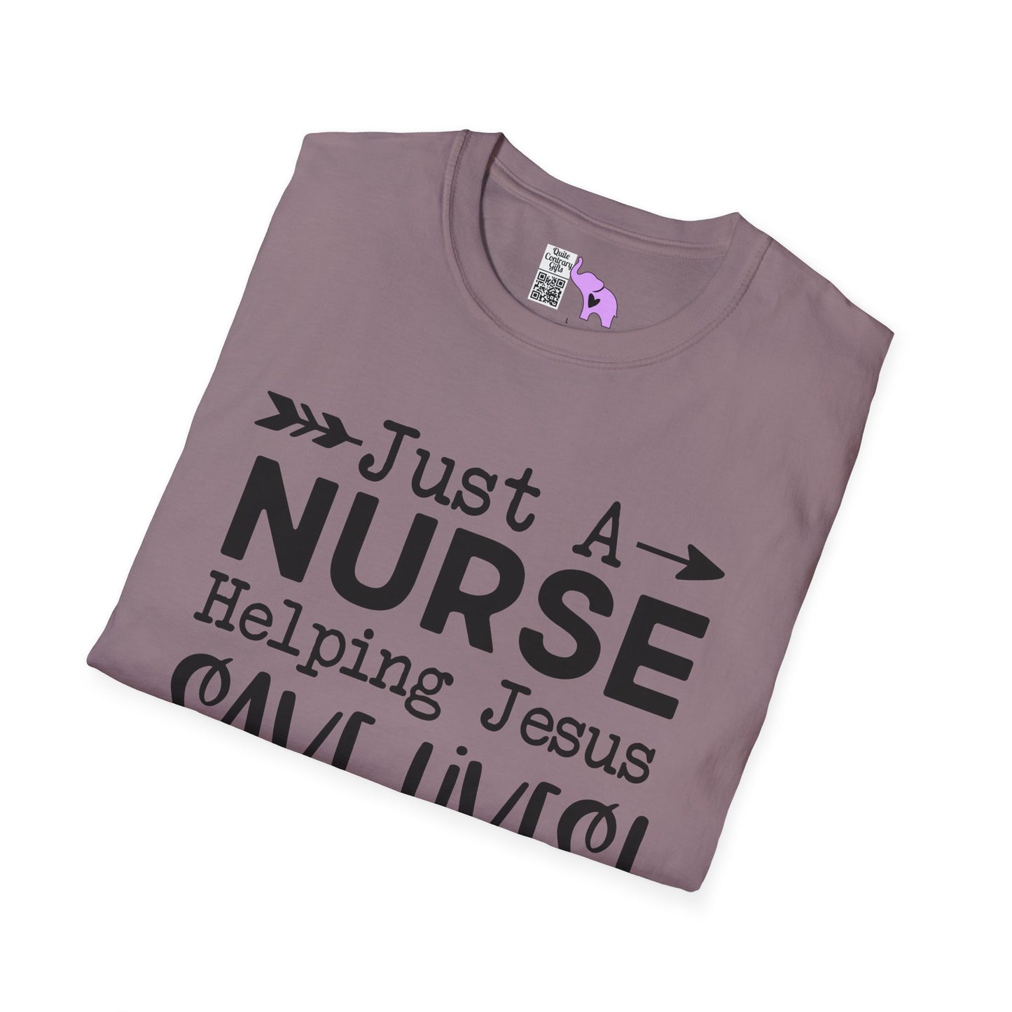 Just A Nurse Helping Jesus Save Lives Adult T-shirt