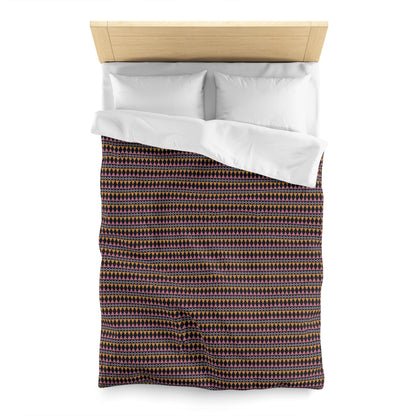 Midnight Clay Cairn Stripes Microfiber Duvet Cover