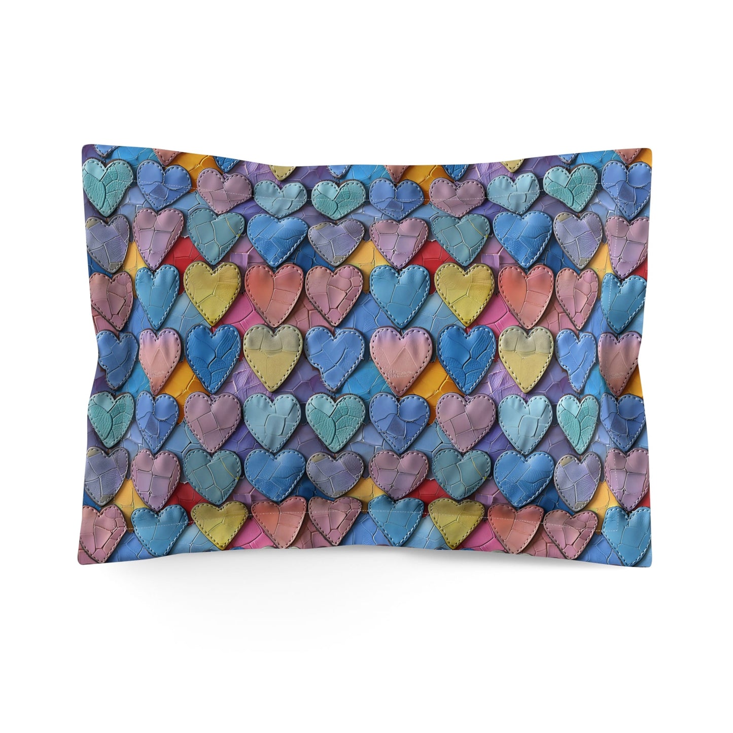Color Pop Leather Hearts Pillow Sham
