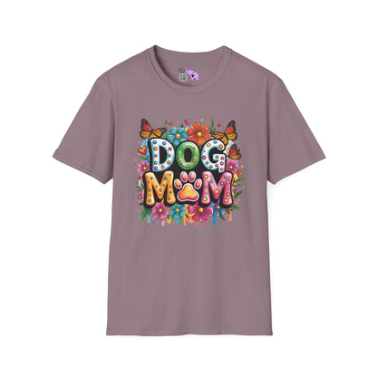 Floral Dog Mom Adult Unisex Tshirt
