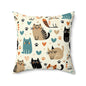 Whiskered Wonders Throw Pillow