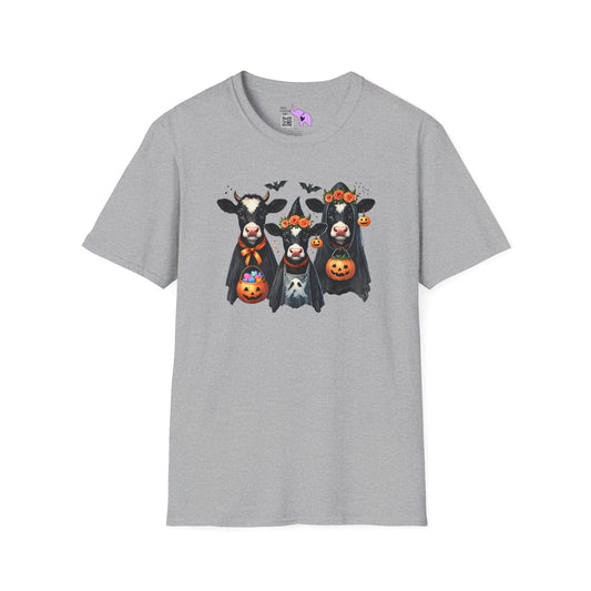 Trick or Treating Cows Adult T-shirt